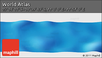 Physical Panoramic Map of the Area around 14° 56' 57" S, 71° 28' 29" E