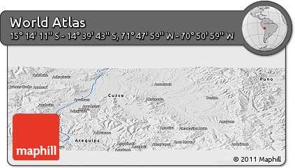 Physical Panoramic Map of the Area around 14° 56' 57" S, 71° 19' 29" W