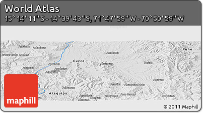 Physical Panoramic Map of the Area around 14° 56' 57" S, 71° 19' 29" W
