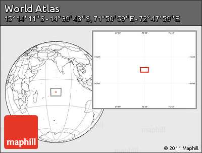 Blank Location Map of the Area around 14° 56' 57" S, 72° 19' 29" E