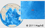 Shaded Relief Location Map of the area around 14° 56' 57" S, 72° 19' 29" E
