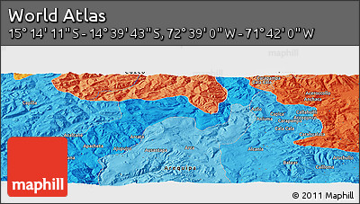 Political Panoramic Map of the Area around 14° 56' 57" S, 72° 10' 30" W