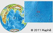 Physical Location Map of the area around 14° 56' 57" S, 73° 10' 30" E