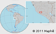 Gray Location Map of the area around 14° 56' 57" S, 73° 52' 30" W