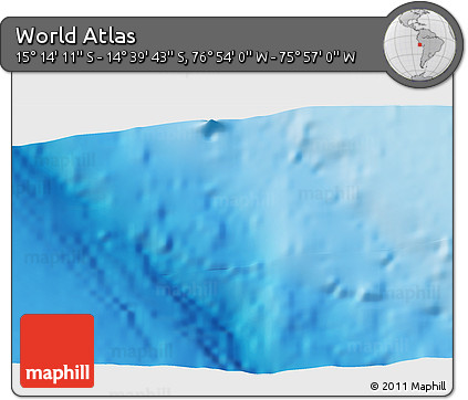 Physical 3D Map of the Area around 14° 56' 57" S, 76° 25' 30" W