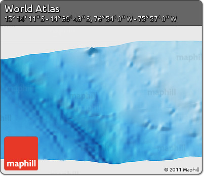 Physical 3D Map of the Area around 14° 56' 57" S, 76° 25' 30" W