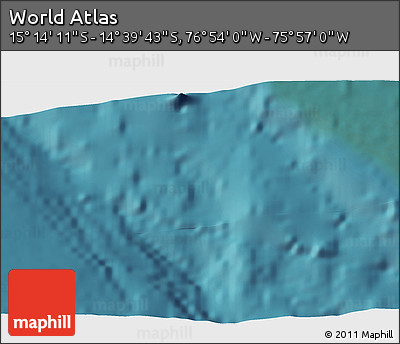 Satellite 3D Map of the Area around 14° 56' 57" S, 76° 25' 30" W