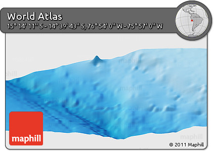 Physical Panoramic Map of the Area around 14° 56' 57" S, 76° 25' 30" W