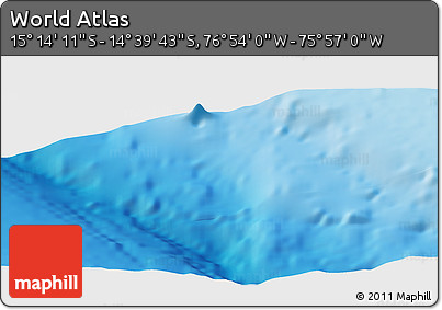 Physical Panoramic Map of the Area around 14° 56' 57" S, 76° 25' 30" W