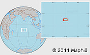 Gray Location Map of the area around 14° 56' 57" S, 77° 25' 30" E