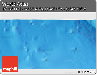Physical 3D Map of the Area around 14° 56' 57" S, 77° 16' 30" W