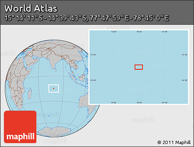Gray Location Map of the Area around 14° 56' 57" S, 78° 16' 30" E