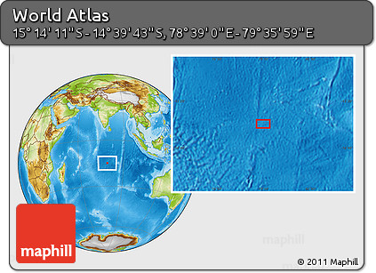 Physical Location Map of the Area around 14° 56' 57" S, 79° 7' 30" E