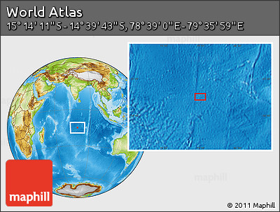 Physical Location Map of the Area around 14° 56' 57" S, 79° 7' 30" E