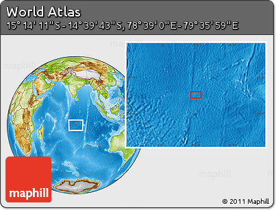 Physical Location Map of the Area around 14° 56' 57" S, 79° 7' 30" E