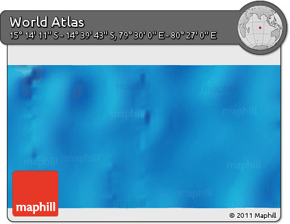 Physical 3D Map of the Area around 14° 56' 57" S, 79° 58' 29" E