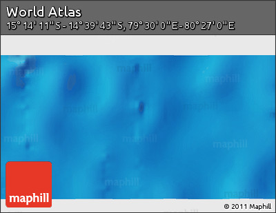 Physical 3D Map of the Area around 14° 56' 57" S, 79° 58' 29" E