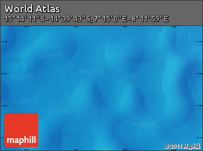 Physical Map of the Area around 14° 56' 57" S, 7° 43' 29" E