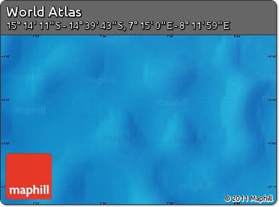 Physical Map of the Area around 14° 56' 57" S, 7° 43' 29" E