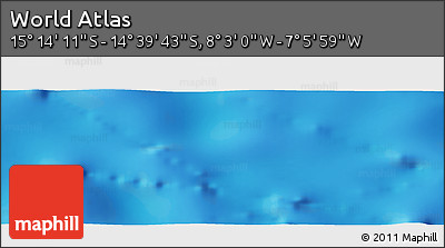 Physical Panoramic Map of the Area around 14° 56' 57" S, 7° 34' 30" W