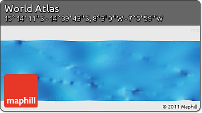 Physical Panoramic Map of the Area around 14° 56' 57" S, 7° 34' 30" W