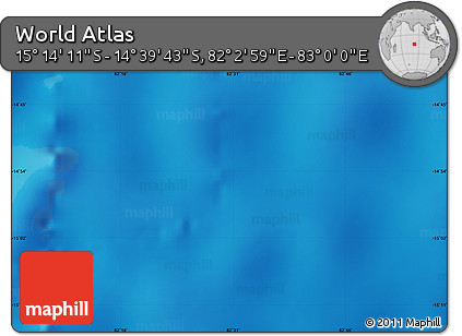 Physical Map of the Area around 14° 56' 57" S, 82° 31' 30" E
