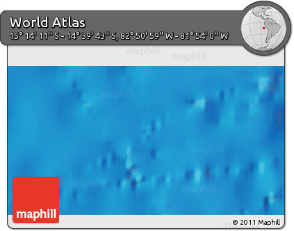 Physical 3D Map of the Area around 14° 56' 57" S, 82° 22' 30" W