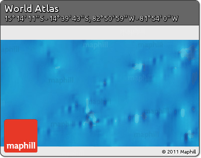 Physical 3D Map of the Area around 14° 56' 57" S, 82° 22' 30" W