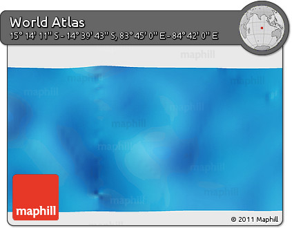 Shaded Relief 3D Map of the Area around 14° 56' 57" S, 84° 13' 29" E