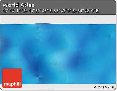 Shaded Relief 3D Map of the Area around 14° 56' 57" S, 84° 13' 29" E