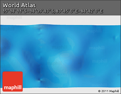 Shaded Relief 3D Map of the Area around 14° 56' 57" S, 84° 13' 29" E