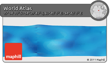 Physical Panoramic Map of the Area around 14° 56' 57" S, 84° 13' 29" E