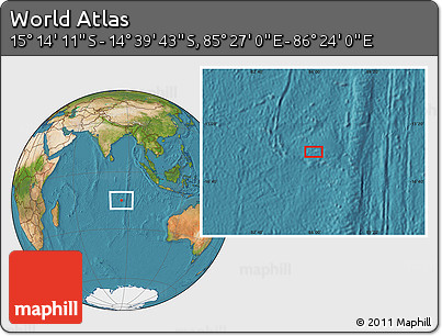 Satellite Location Map of the Area around 14° 56' 57" S, 85° 55' 30" E