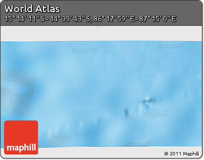 Physical 3D Map of the Area around 14° 56' 57" S, 86° 46' 30" E