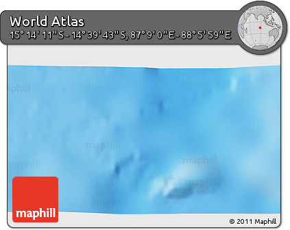 Physical 3D Map of the Area around 14° 56' 57" S, 87° 37' 30" E