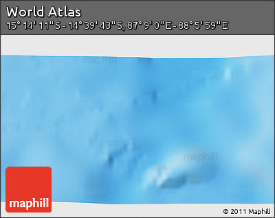 Physical 3D Map of the Area around 14° 56' 57" S, 87° 37' 30" E