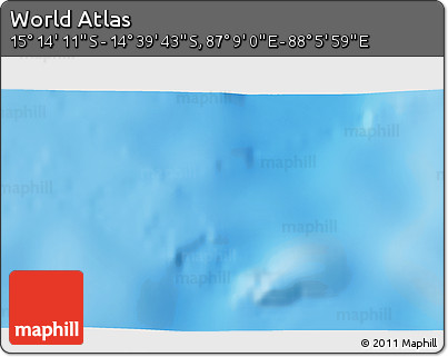 Physical 3D Map of the Area around 14° 56' 57" S, 87° 37' 30" E
