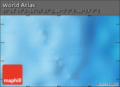 Physical Map of the Area around 14° 56' 57" S, 88° 28' 29" E