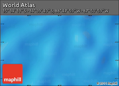 Shaded Relief Map of the Area around 14° 56' 57" S, 88° 19' 29" W