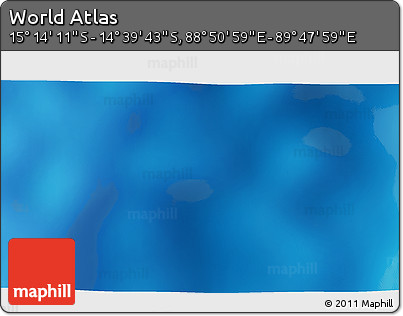 Shaded Relief 3D Map of the Area around 14° 56' 57" S, 89° 19' 29" E