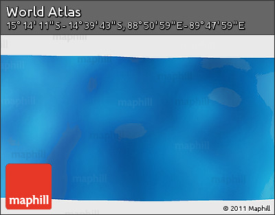 Shaded Relief 3D Map of the Area around 14° 56' 57" S, 89° 19' 29" E