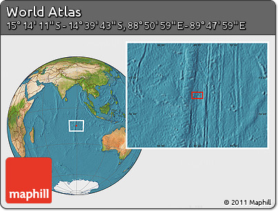 Satellite Location Map of the Area around 14° 56' 57" S, 89° 19' 29" E