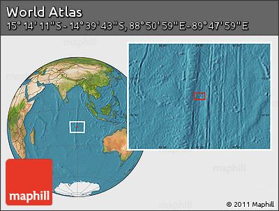 Satellite Location Map of the Area around 14° 56' 57" S, 89° 19' 29" E