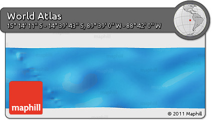 Shaded Relief Panoramic Map of the Area around 14° 56' 57" S, 89° 10' 30" W