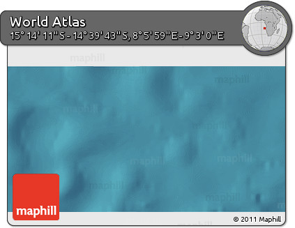 Satellite 3D Map of the Area around 14° 56' 57" S, 8° 34' 29" E
