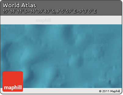 Satellite 3D Map of the Area around 14° 56' 57" S, 8° 34' 29" E