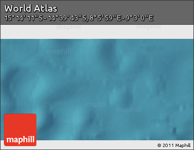 Satellite 3D Map of the Area around 14° 56' 57" S, 8° 34' 29" E
