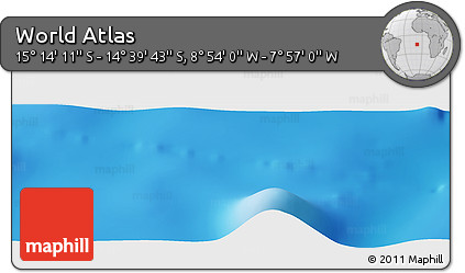 Physical Panoramic Map of the Area around 14° 56' 57" S, 8° 25' 30" W