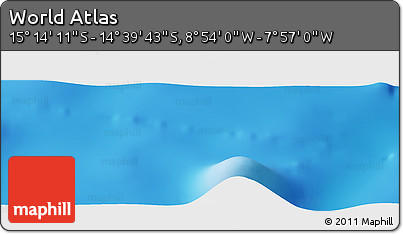Physical Panoramic Map of the Area around 14° 56' 57" S, 8° 25' 30" W