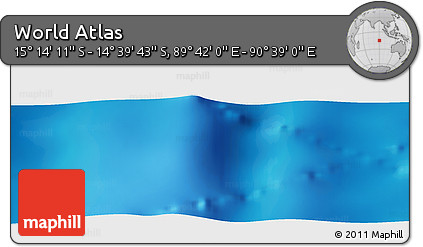 Physical Panoramic Map of the Area around 14° 56' 57" S, 90° 10' 30" E